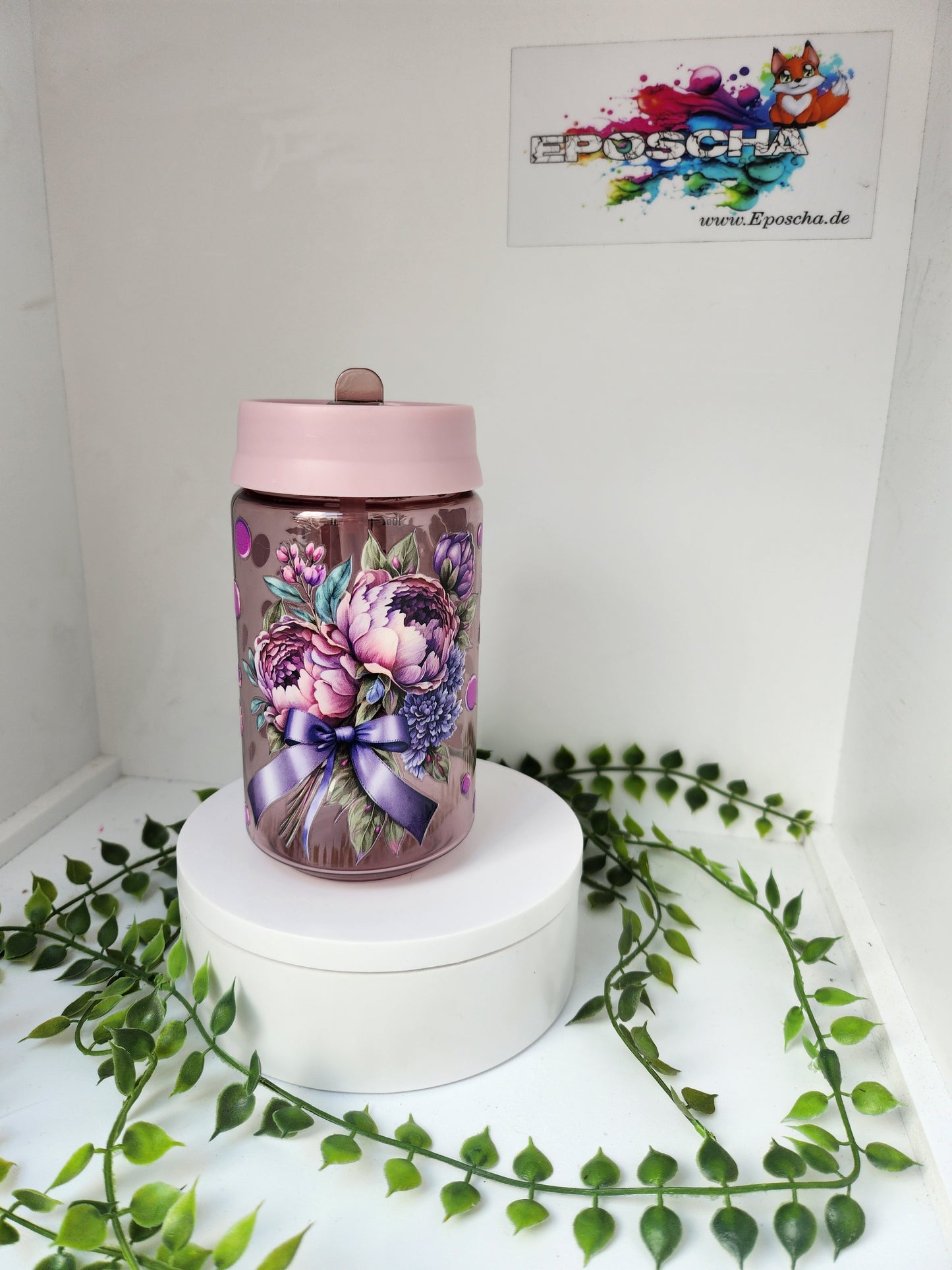 Trinkbecher 300ml rosa -flower