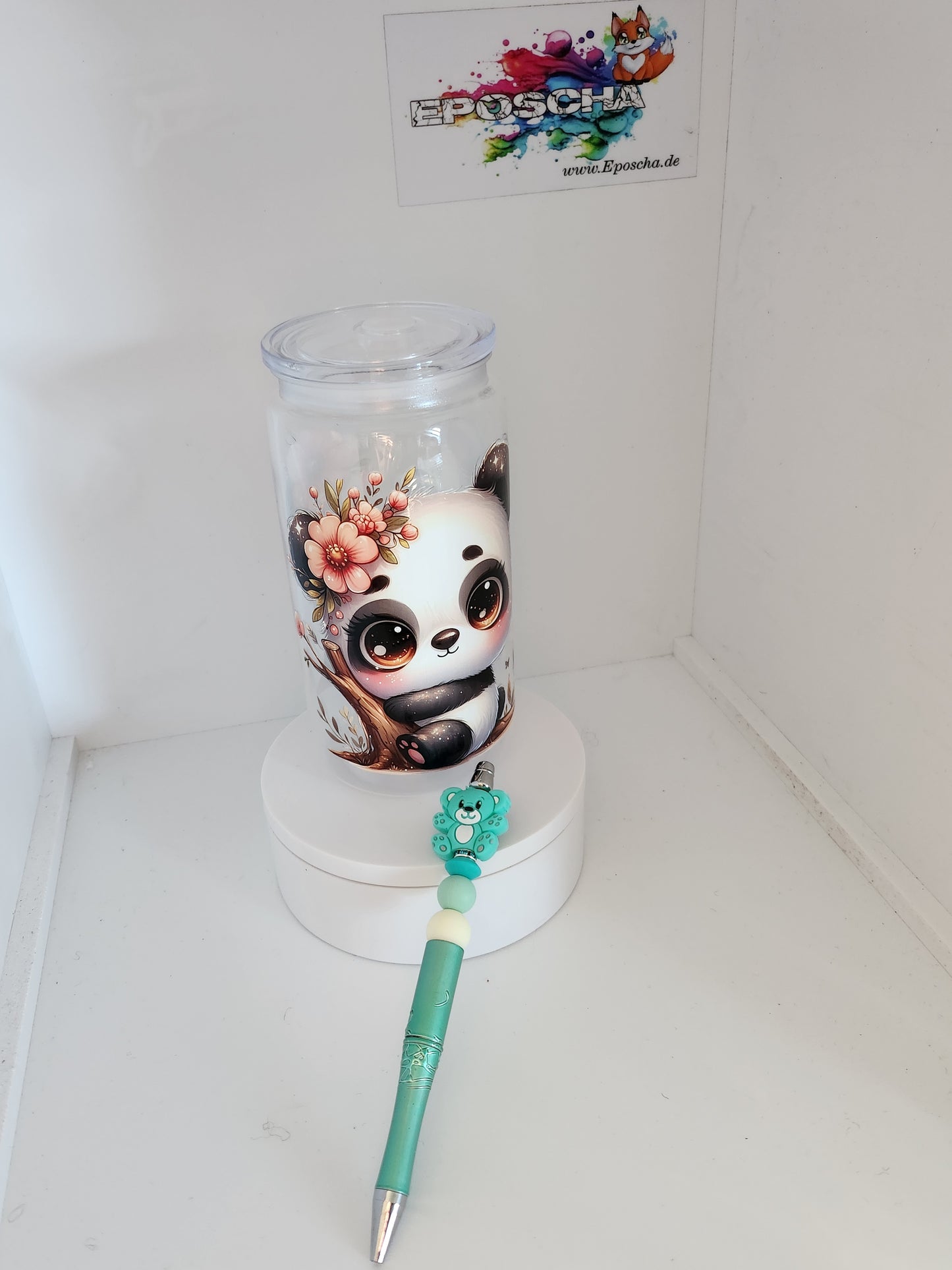 Trinkbe + kugelschreiber set - panda