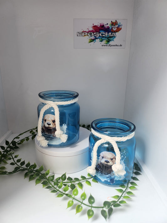Teelicht glas SET otter