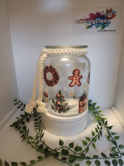 Lebkuchen Teelicht glas groß