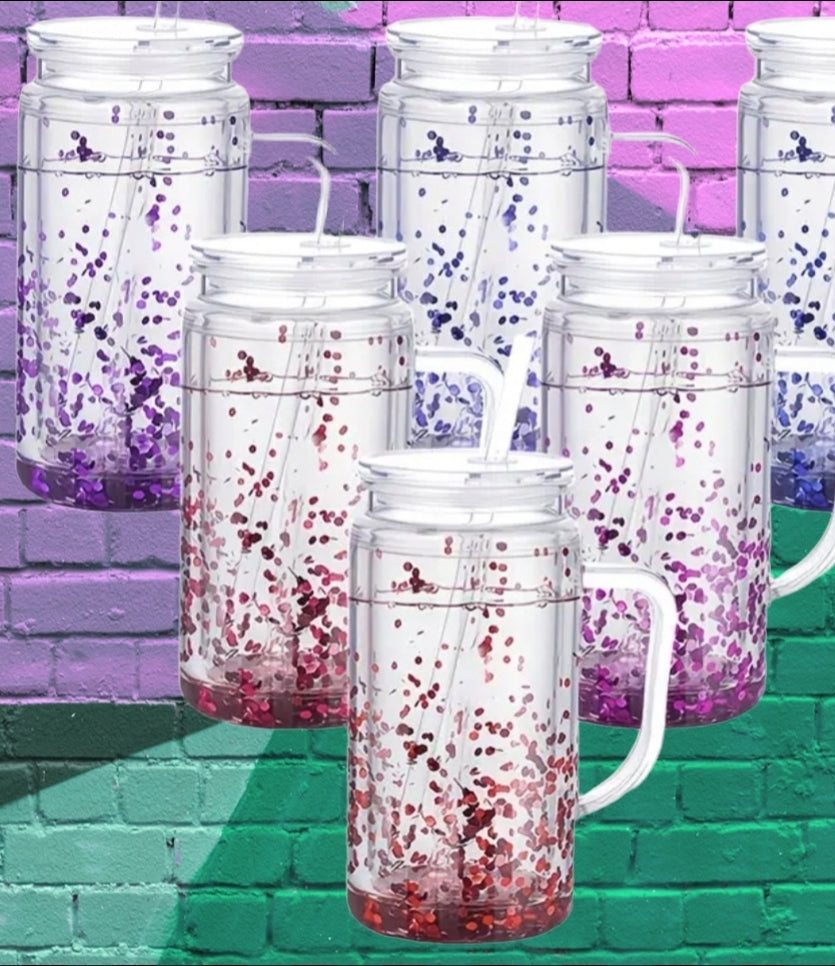 470ml Glitzerbecher mit Griff