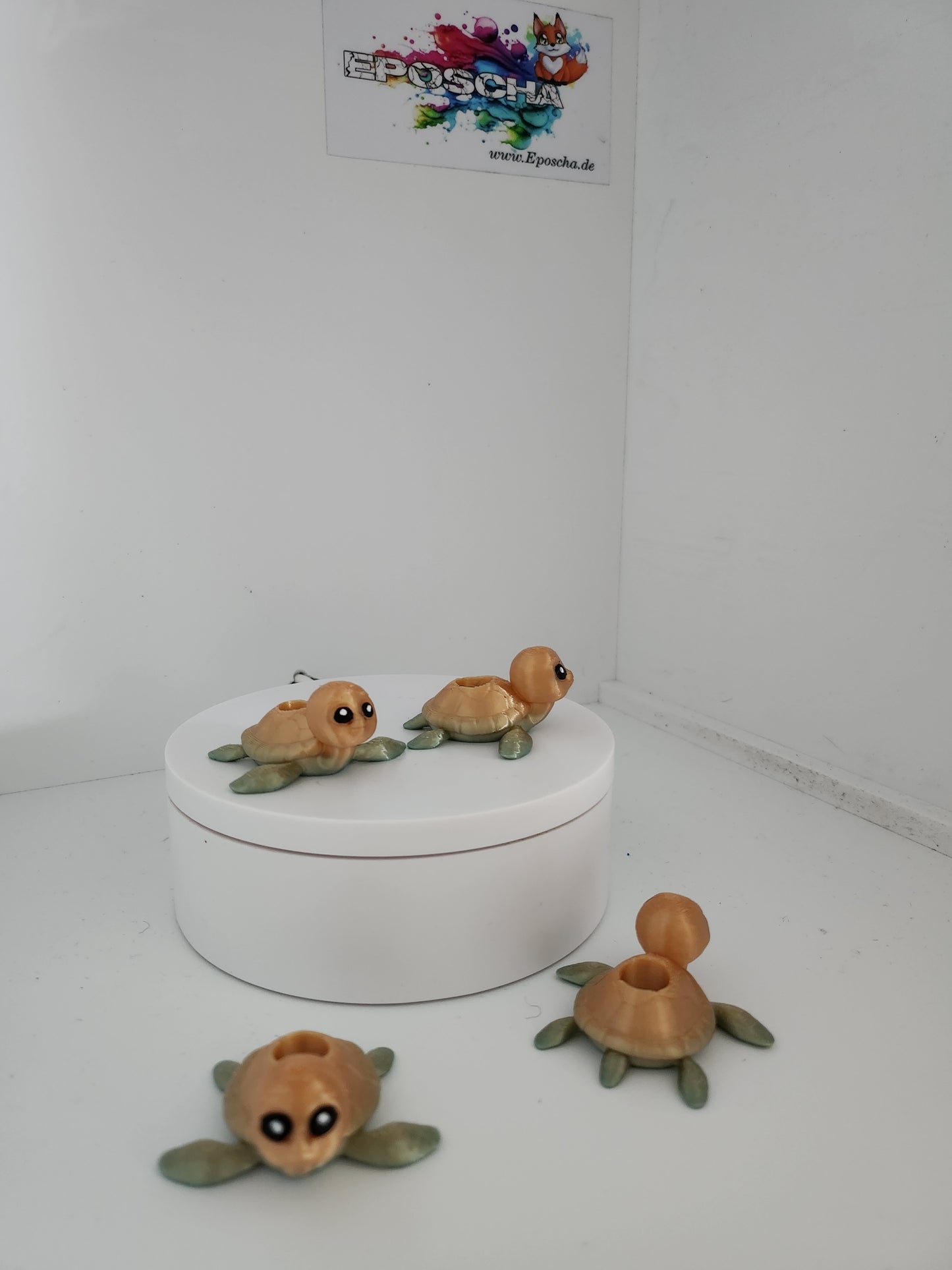 Strohhalm-Topper Schildkröte, grün gold