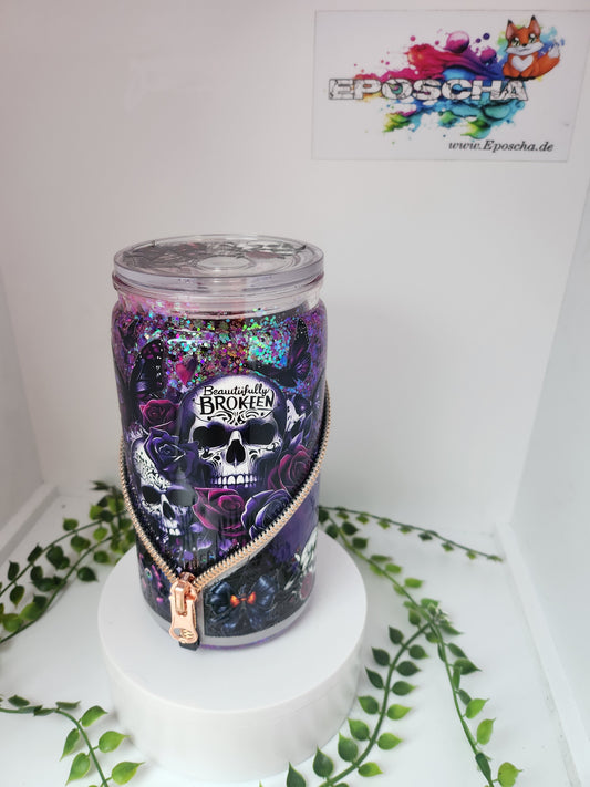 Lila Skull Zipp-Becher
