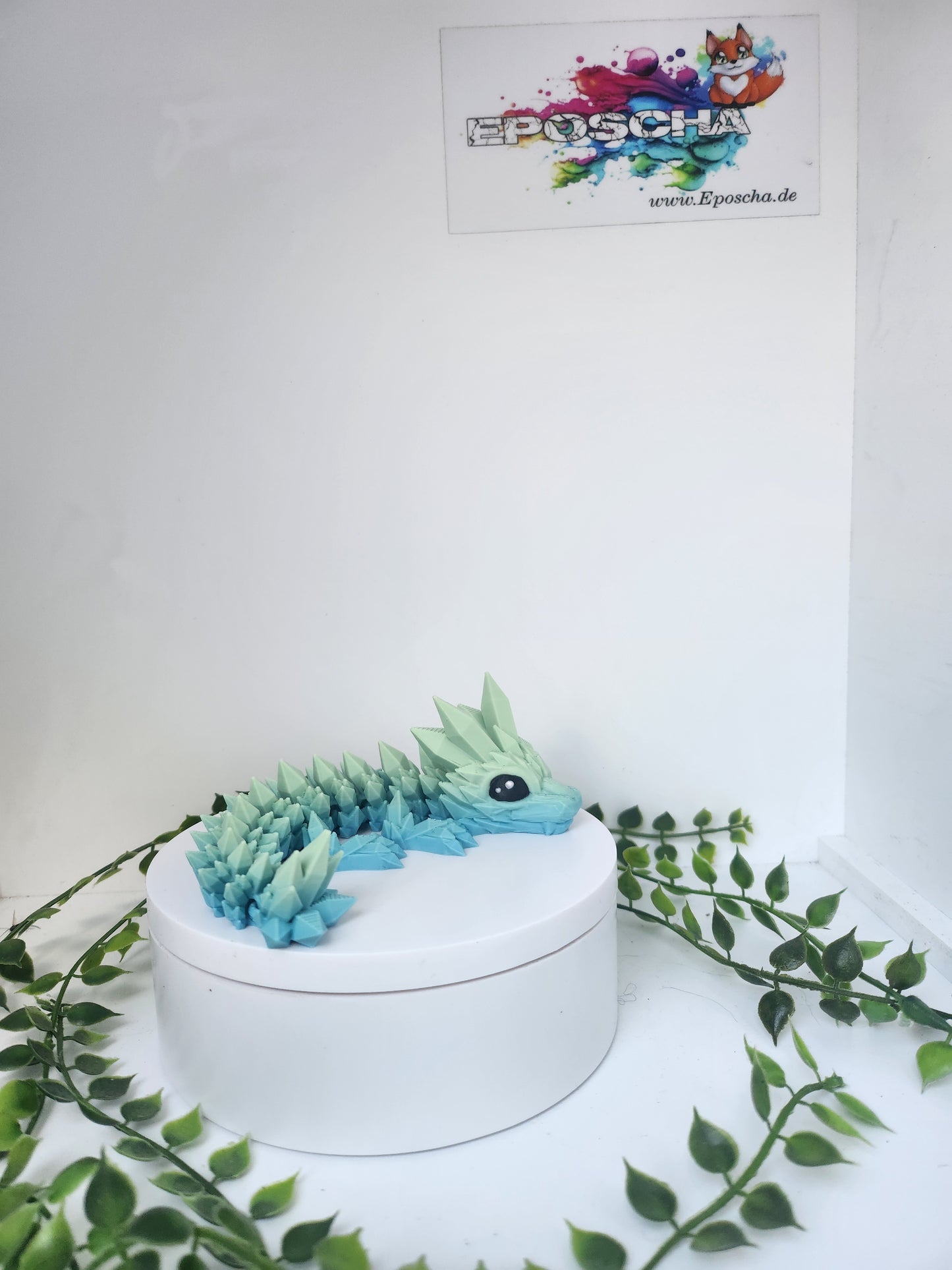 Kristalldrache matt - blau/grün