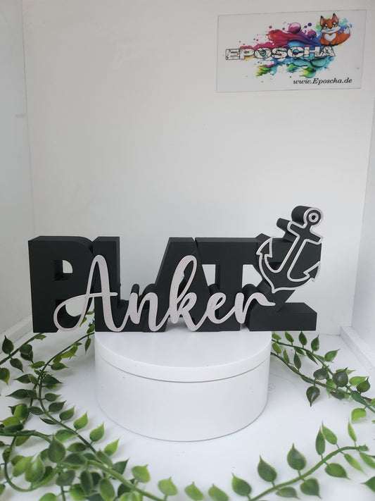 XL Ankerplatz- schwarz/Metallic