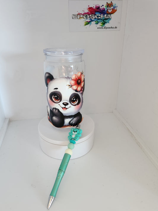 Trinkbe + kugelschreiber set - panda